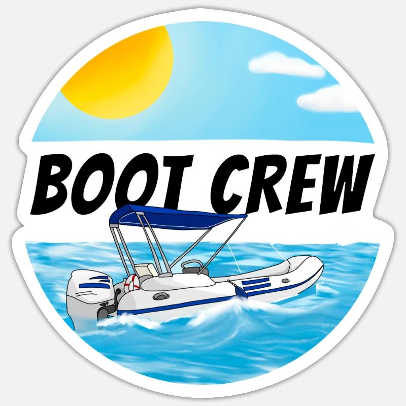 Boot crew Motorboot Sticker Größe S (10 x 10 cm)