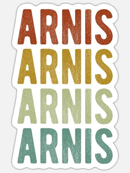 Arnis Stadt Retro Vintage - Sticker Größe S (10 x 10 cm) - Mattweiß
