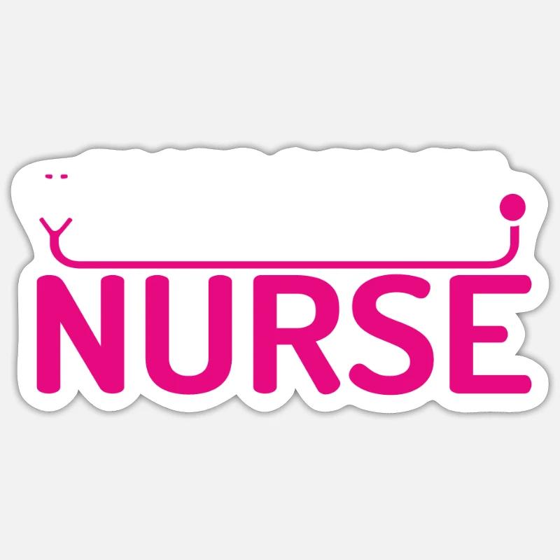 Notfall Krankenschwester - Sticker Größe S (10 x 10 cm) - Mattweiß