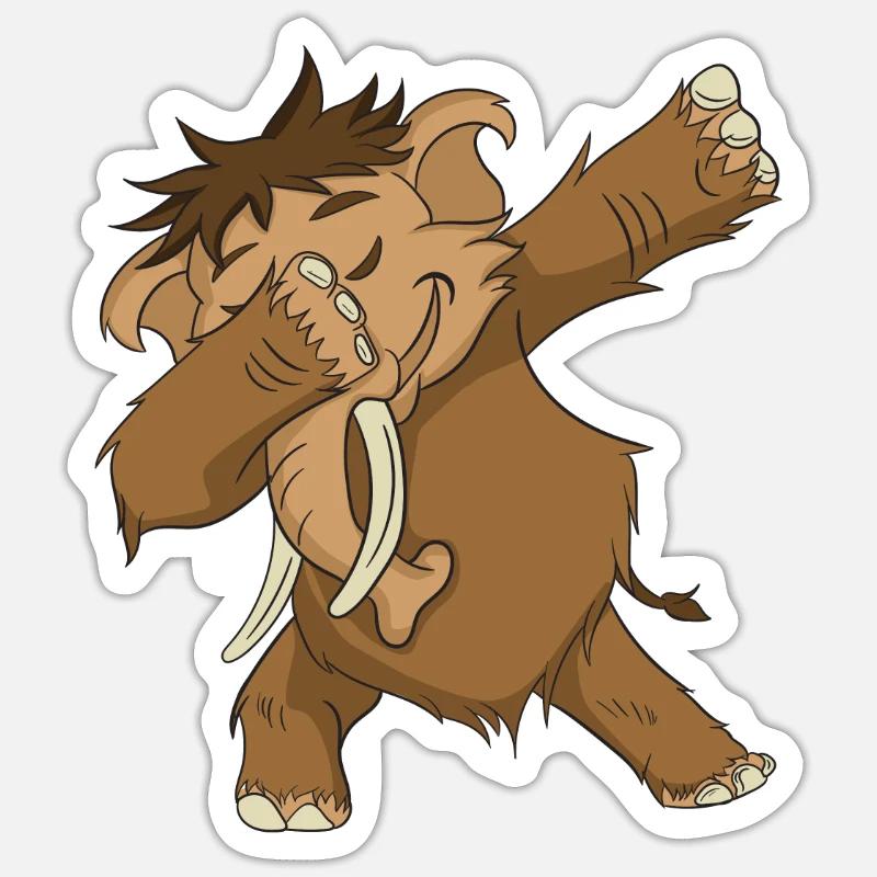 Mammut - Sticker Größe S (10 x 10 cm) - Mattweiß