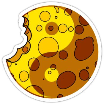 Käse Yin Yang - Sticker Größe S (10 x 10 cm) - Mattweiß - Vorne