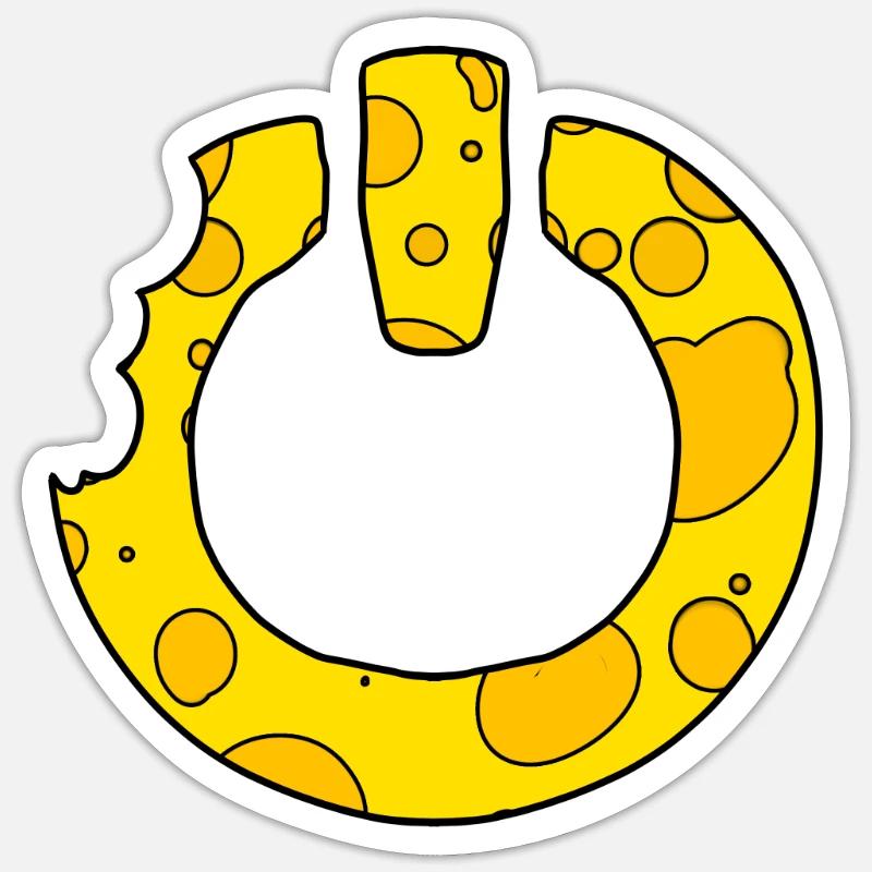 Cheese Power on Switch Sticker size S (10 x 10 cm)