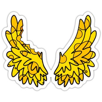 Käse Flügel - Sticker Größe S (10 x 10 cm) - Mattweiß - Vorne