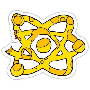 Atom Käse Symbol Wissenschaft Wissenschaftlich - Sticker Größe S (10 x 10 cm) - Mattweiß - Vorne