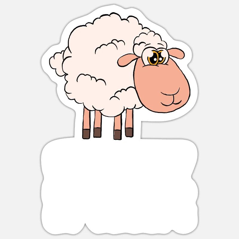 Easily distracted by sheep - Sticker size S (10 x 10 cm) - white matte