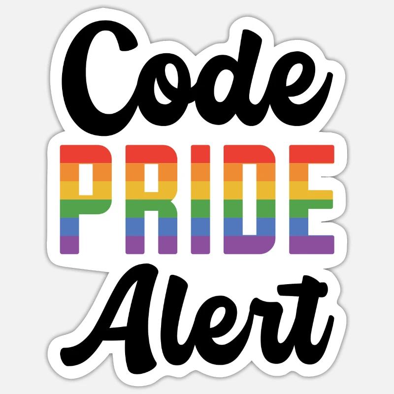 Code Pride Alert Bisexual Lesbian Love Asexual Tra Sticker Größe S (10 x 10 cm)