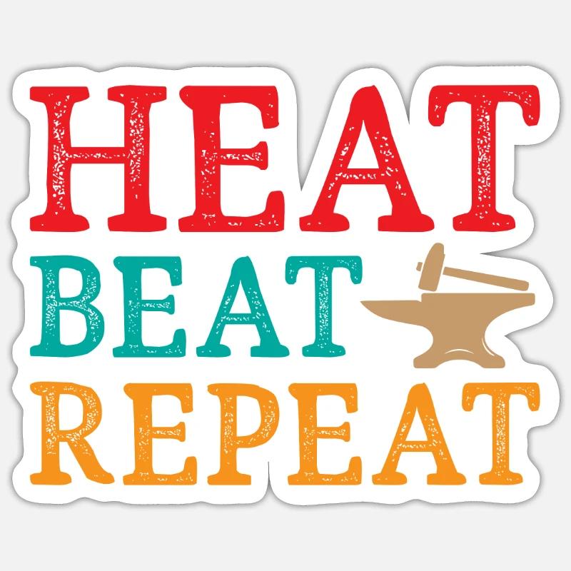 Blacksmith Heat Beat Répéter Sticker taille S (10 x 10 cm)