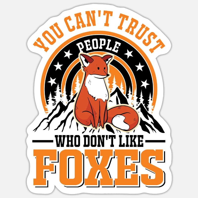 Fox Cadeau Renard Roux - Sticker taille S (10 x 10 cm) - blanc mat