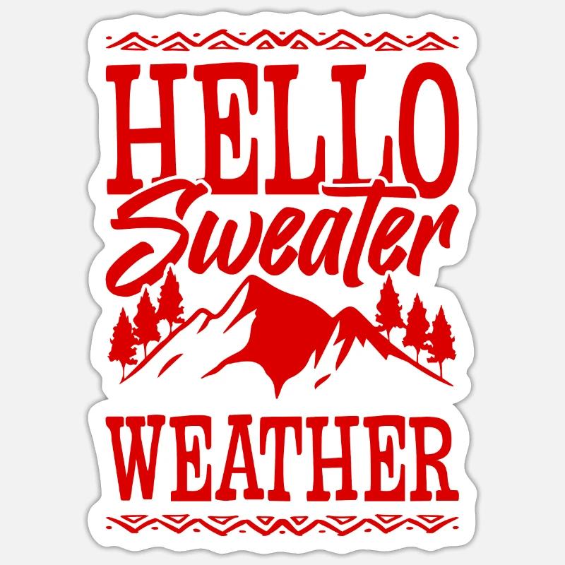 Bonjour Pull Météo - Sticker taille S (10 x 10 cm) - blanc mat