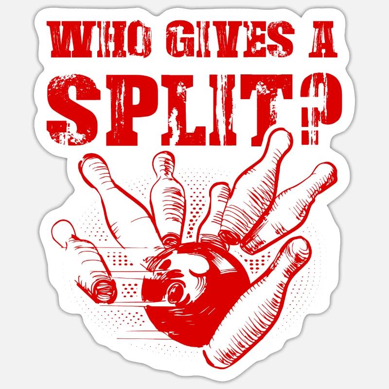 Bowling Split - Sticker size S (10 x 10 cm) - white matte