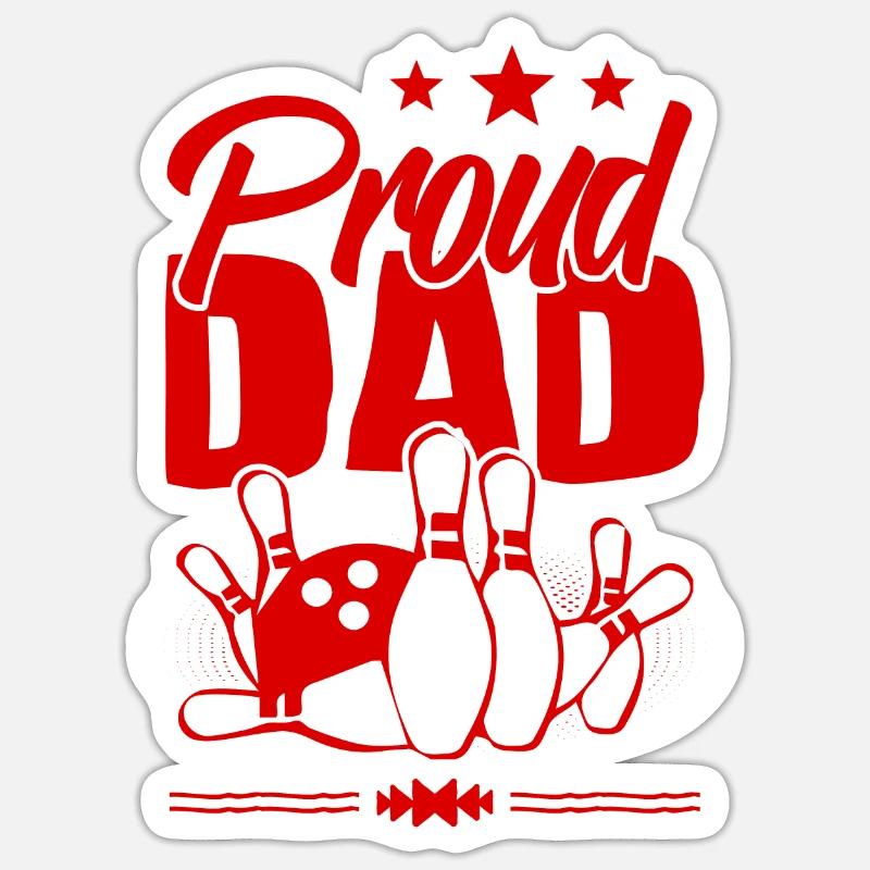 Bowling Dad - Sticker size S (10 x 10 cm) - white matte