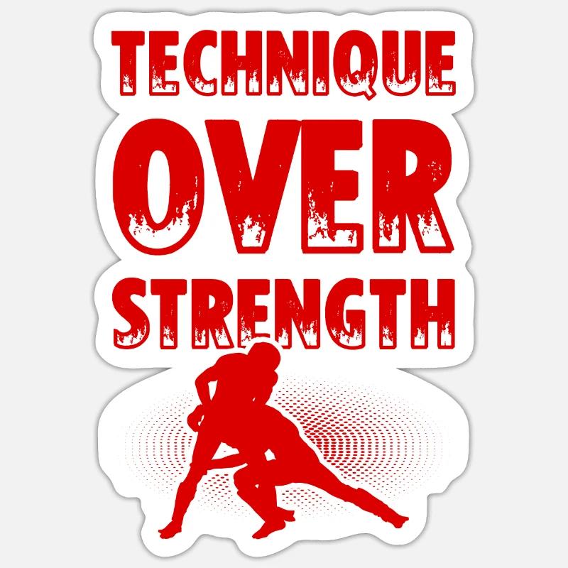 Lutte - Sticker taille S (10 x 10 cm) - blanc mat