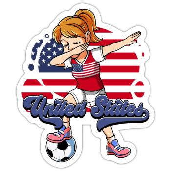 Usa Fußball - Sticker Größe S (10 x 10 cm) - Mattweiß - Vorne