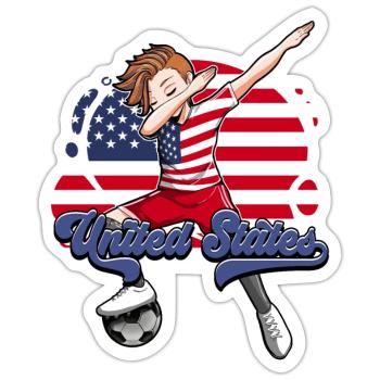 Usa Fußball - Sticker Größe S (10 x 10 cm) - Mattweiß - Vorne