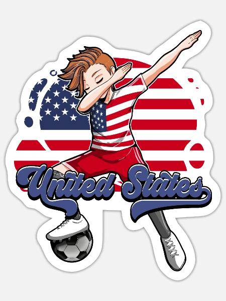 Usa Fußball - Sticker Größe S (10 x 10 cm) - Mattweiß