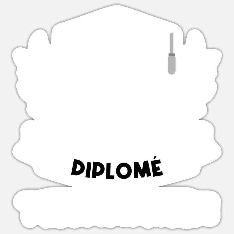 diplômé technicien. - Sticker taille S (10 x 10 cm) - blanc mat