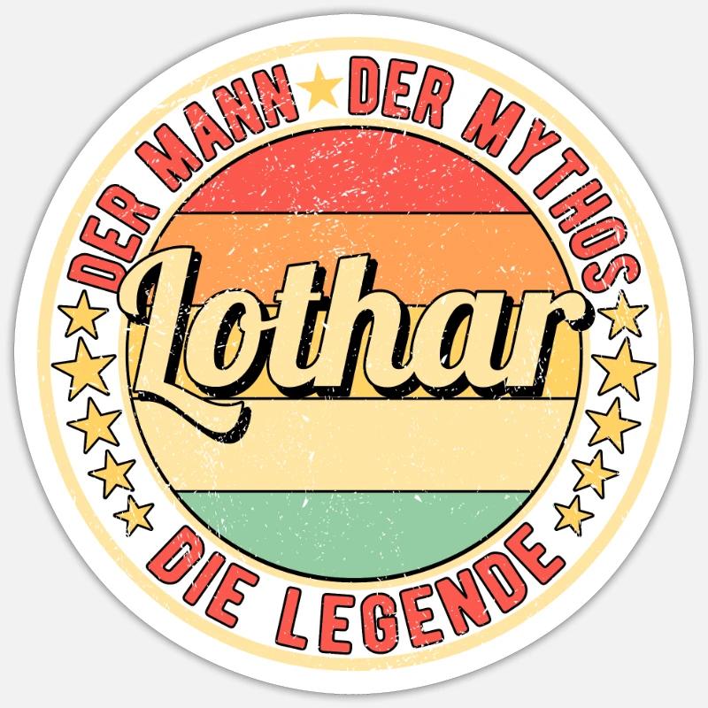 Lothar Der Mann Der Mythos Die Legende - Sticker Größe S (10 x 10 cm) - Mattweiß