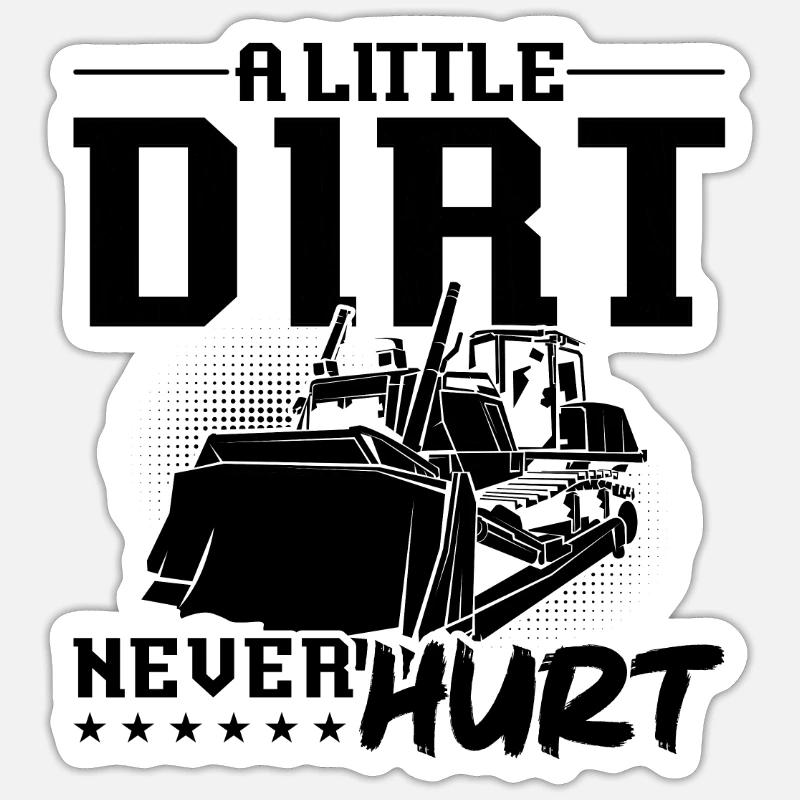 Bagger Raupe Bauarbeiter Bulldozer Geschenkidee - Sticker Größe S (10 x 10 cm) - Mattweiß