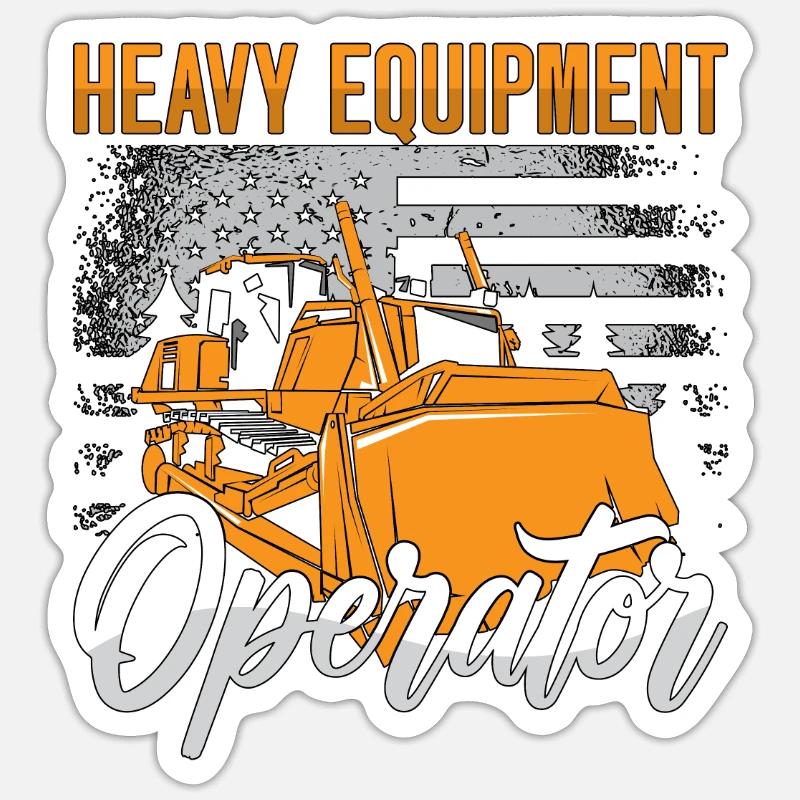 Excavator Bulldozer Construction Worker Gift Sticker size S (10 x 10 cm)