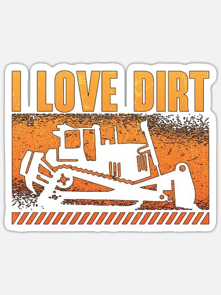 Bagger Planierraupe Bauarbeiter Bulldozer Geschenk - Sticker Größe S (10 x 10 cm) - Mattweiß