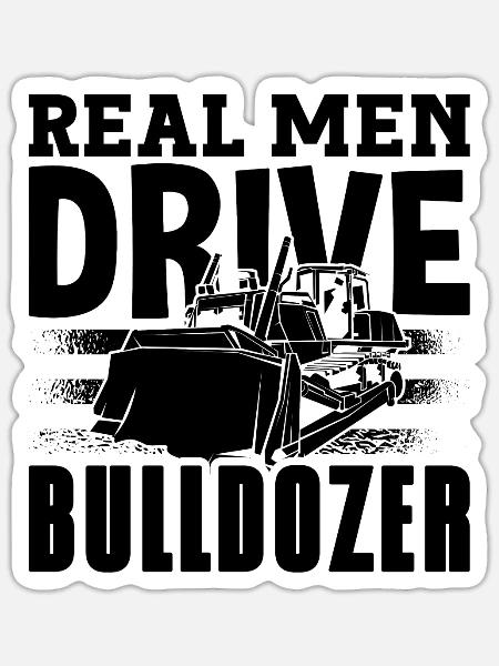 Bagger Bauarbeiter Bulldozer Raupe Geschenkidee - Sticker Größe S (10 x 10 cm) - Mattweiß