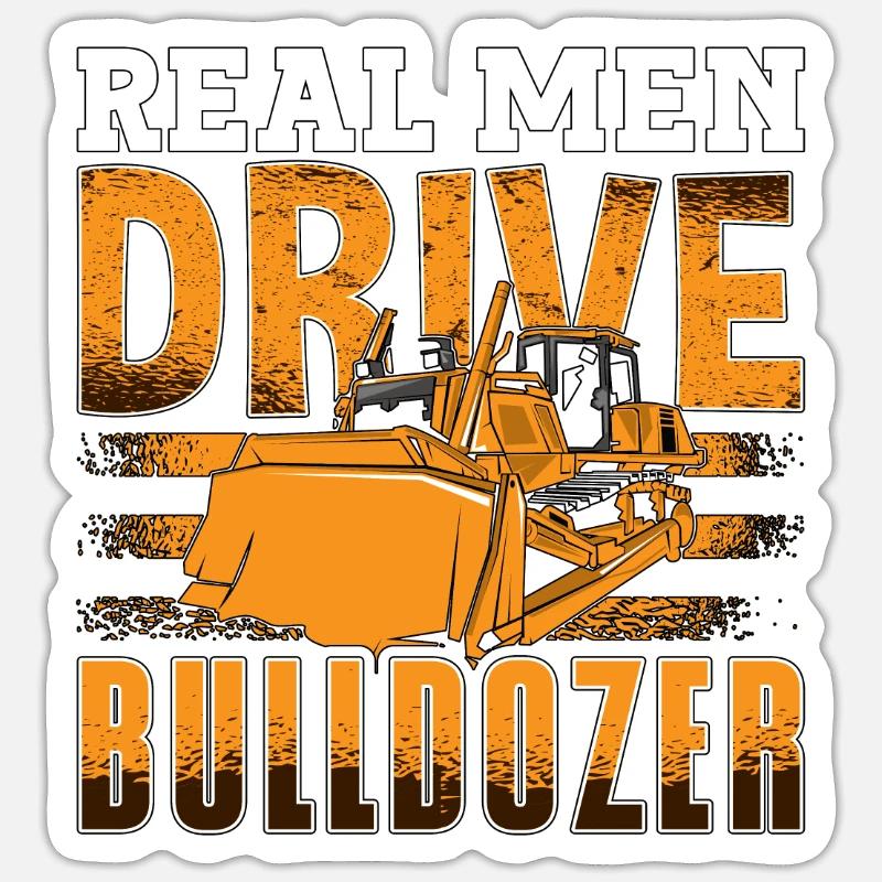 Bagger Bauarbeiter Bulldozer Planierraupe Geschenk Sticker Größe S (10 x 10 cm)