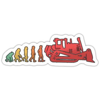 Bagger Planierraupe Bulldozer Bauarbeiter Geschenk - Sticker Größe S (10 x 10 cm) - Mattweiß - Vorne