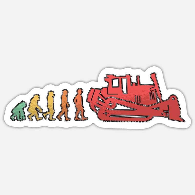 Excavatrice Bulldozer Travailleur de la construction Cadeau Sticker taille S (10 x 10 cm)