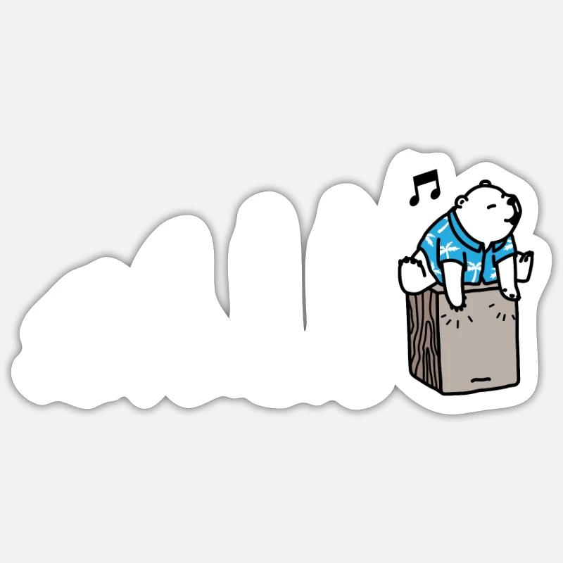 Cajon Box Drum Instrument Peruvian Cajon - Sticker Größe S (10 x 10 cm) - Mattweiß