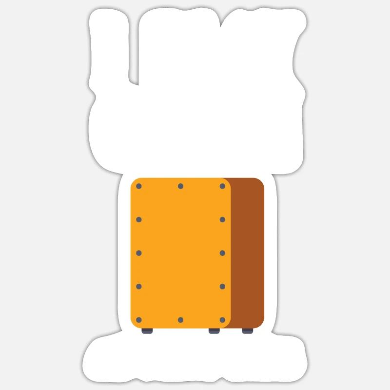 Cajon Box Drum Instrument Peruvian Cajon - Sticker Größe S (10 x 10 cm) - Mattweiß