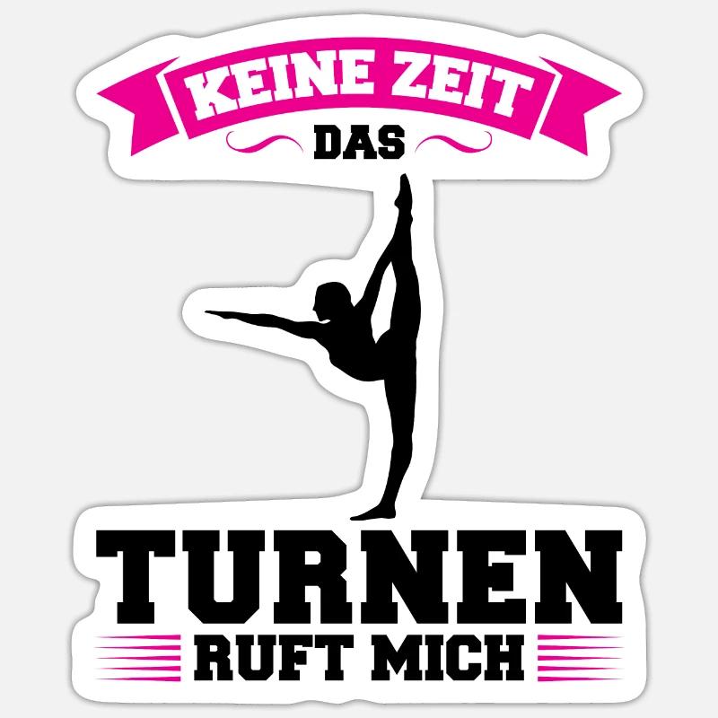 Turnen Mädchen Gymnastik Geschenk - Sticker Größe S (10 x 10 cm) - Mattweiß