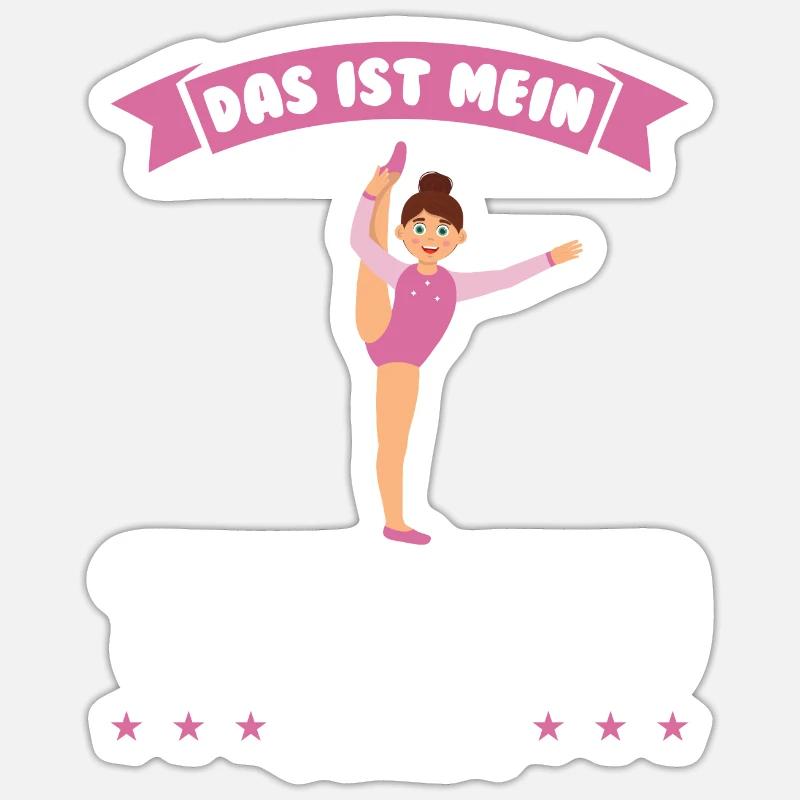 Turnen Mädchen Turnerinnen Geschenk - Sticker Größe S (10 x 10 cm) - Mattweiß
