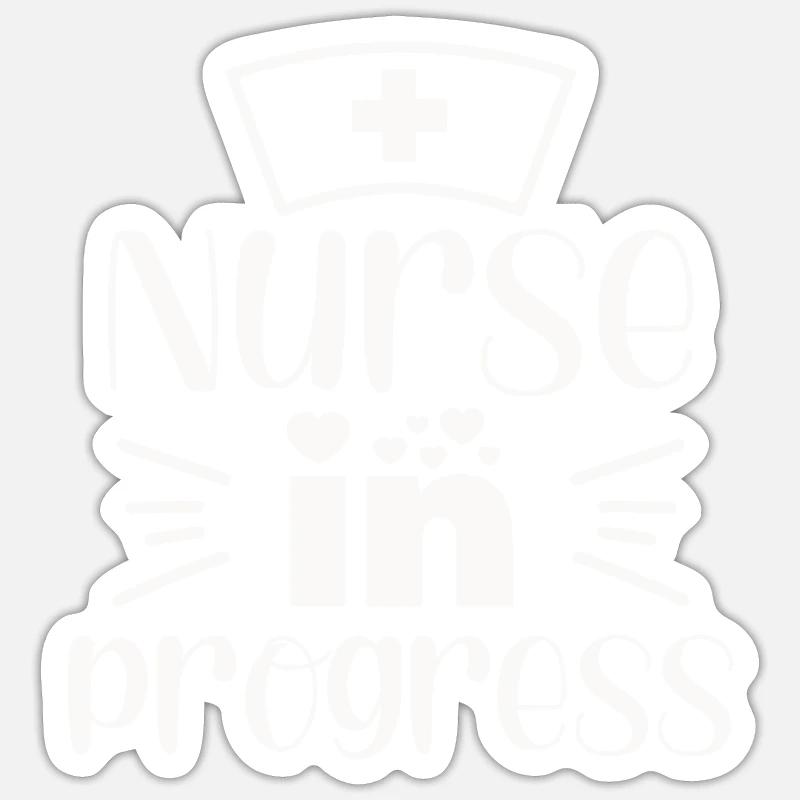 Krankenschwester in Progress - Sticker Größe S (10 x 10 cm) - Mattweiß
