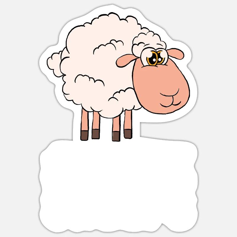 Nur Ein Junge, Der Schafe Liebt - Sticker Größe S (10 x 10 cm) - Mattweiß
