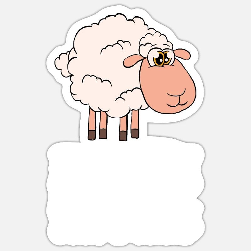 Man Braucht Nicht Immer Einen Plan, Nur Ein Schaf - Sticker Größe S (10 x 10 cm) - Mattweiß