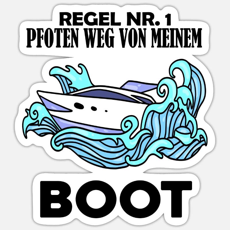 Motorboot Kapitän Boot Boote Seefahrt Sticker Größe S (10 x 10 cm)