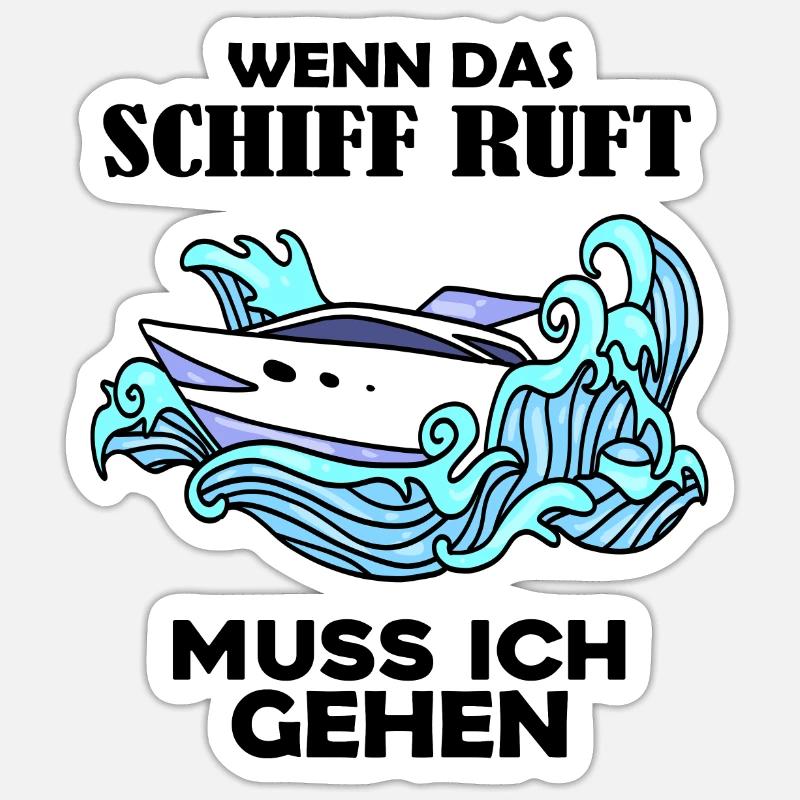 Schiff Schifffahrt - Sticker Größe S (10 x 10 cm) - Mattweiß