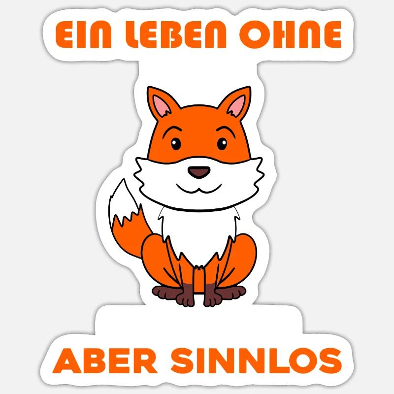 Wald Wildtier Fuchs Geschenk - Sticker Größe S (10 x 10 cm) - Mattweiß