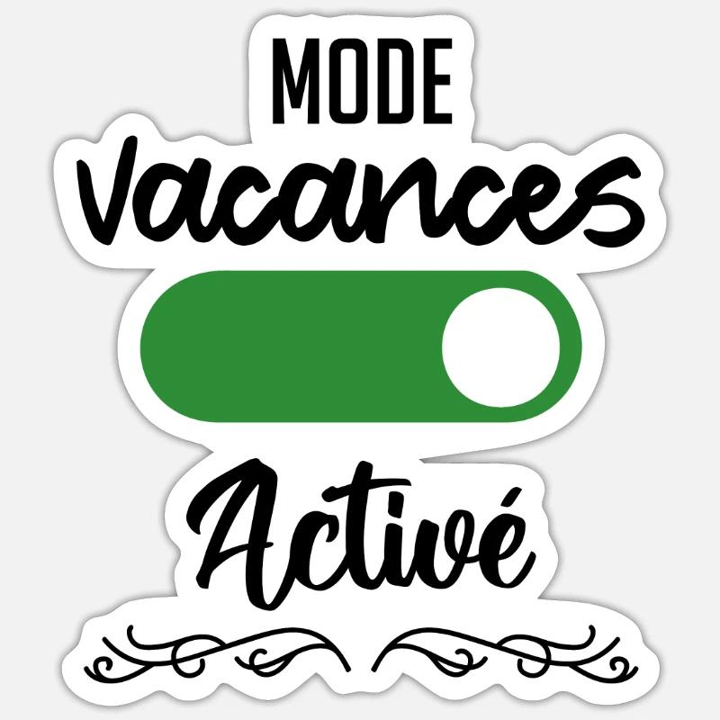 mode vacances activé - Sticker taille S (10 x 10 cm) - blanc mat