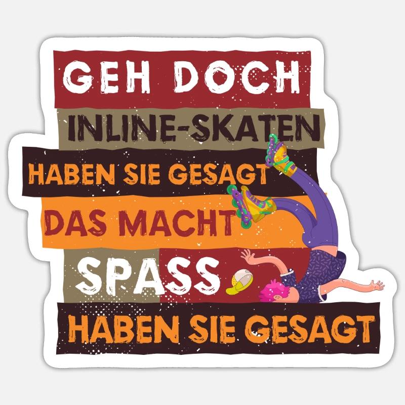 Inline-Skating Rollerskates Inline-Skater - Sticker Größe S (10 x 10 cm) - Mattweiß