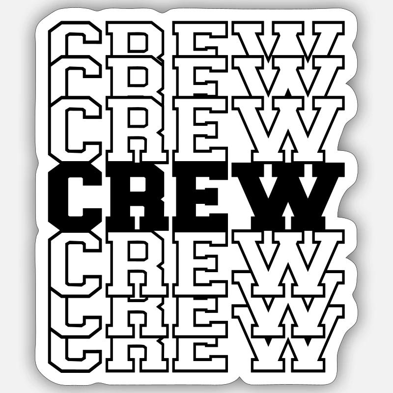 Crew - Sticker Größe S (10 x 10 cm) - Mattweiß