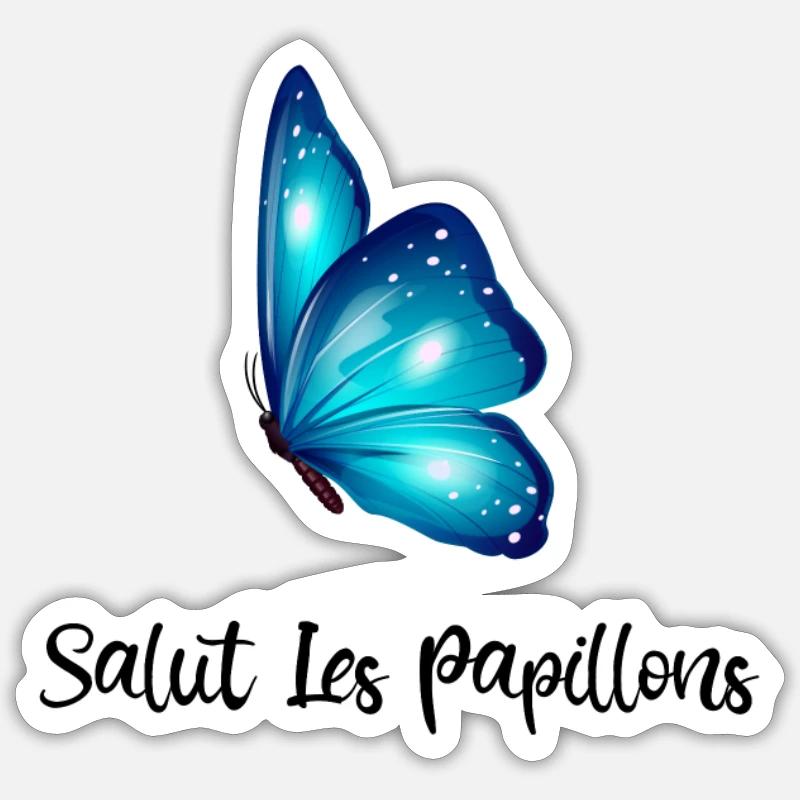 Papillon Moin - Sticker taille S (10 x 10 cm) - blanc mat