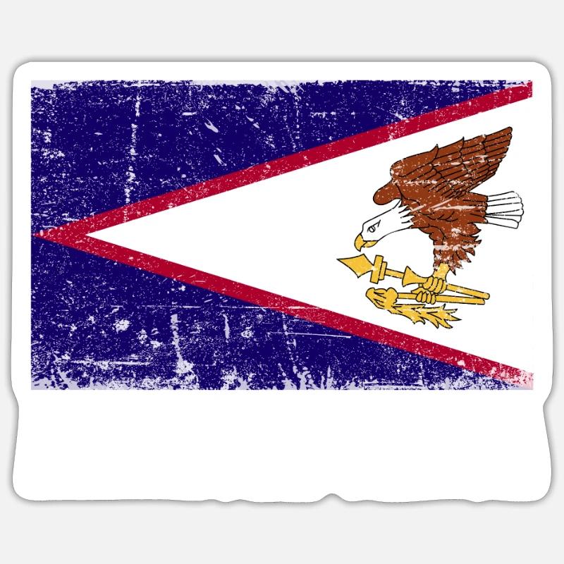 Drapeau des Samoa américaines Sticker taille S (10 x 10 cm)