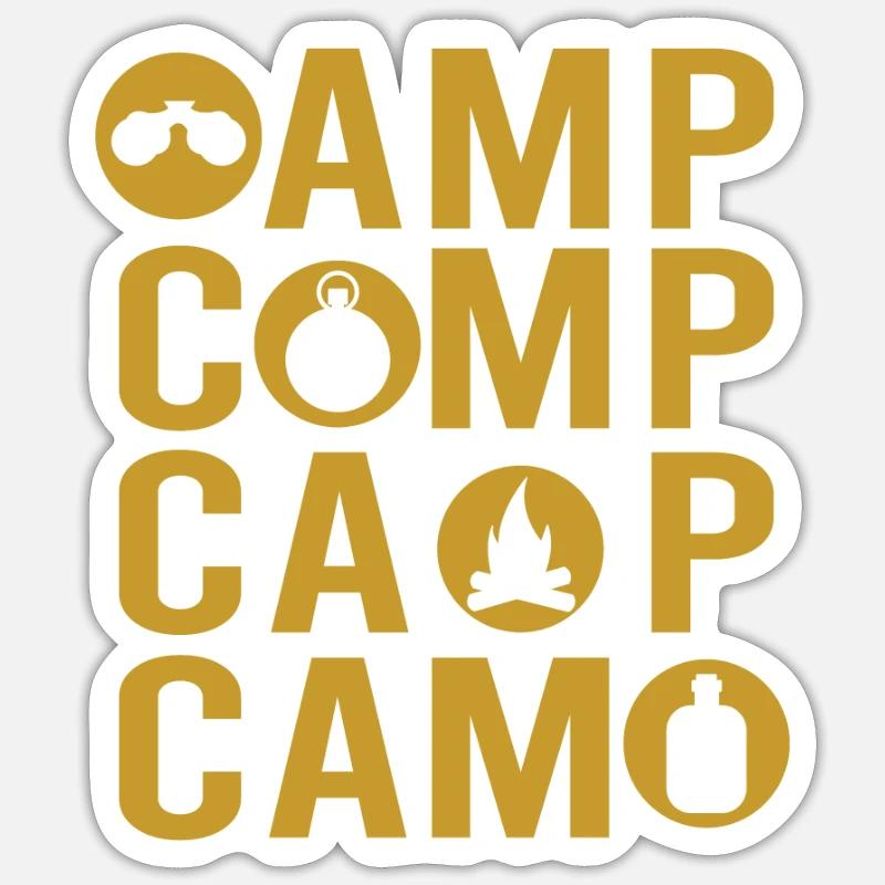 Camper Camping Camping Tools Sticker Größe S (10 x 10 cm)