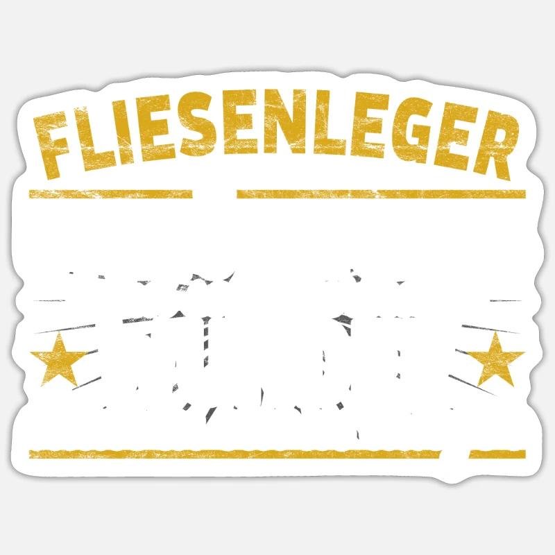 Fliesenleger - Sticker Größe S (10 x 10 cm) - Mattweiß