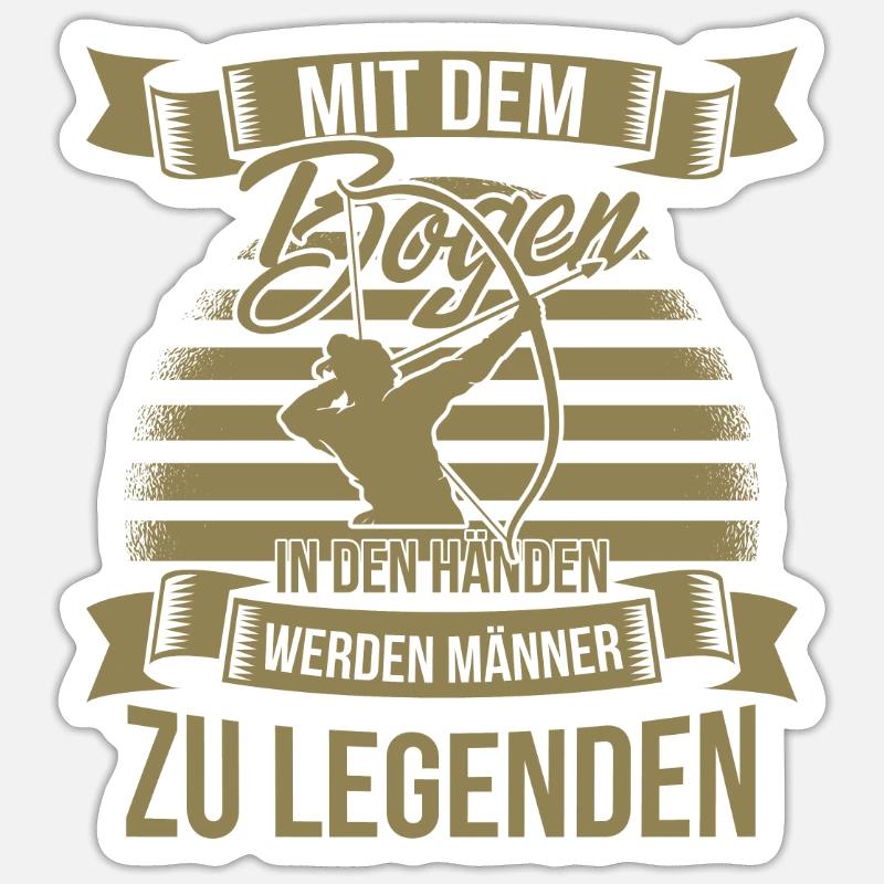 Bogenschiessen mit dem Bogen in den Händen - Sticker Größe S (10 x 10 cm) - Mattweiß