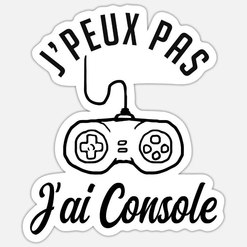 j'peux pas j'ai console - Sticker taille S (10 x 10 cm) - blanc mat