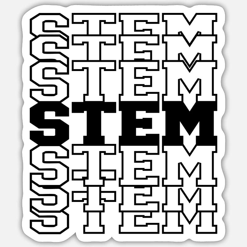 STEM - Sticker Größe S (10 x 10 cm) - Mattweiß