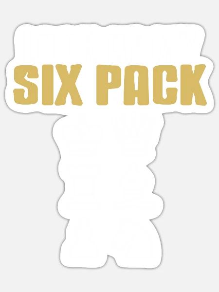 Look At My Six Pack Funny Chess Pieces T-Shirt - Sticker Größe S (10 x 10 cm) - Mattweiß