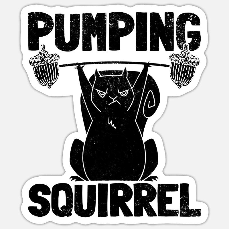 Eichhörnchen Powerlifting Eichhörnchen Sticker Größe S (10 x 10 cm)
